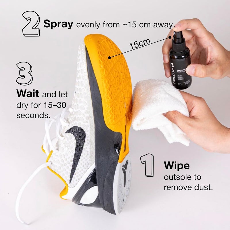 Traction Plus Traction+ Premium Shoe Grip Spray – Trusted by Collegiate & Pro Athletes | Restores Squeaky Court Traction | Natural, Odorless Anti-Slip Spray for Basketball, Volleyball & Pickleball - Image 2